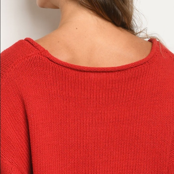 NWT Bold Timeless Red Cozy Long Sleeve Sweater - Picture 6 of 6